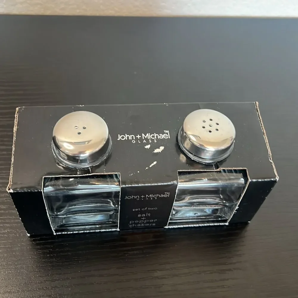 John + Michael Glass Salt and Pepper Shaker Set